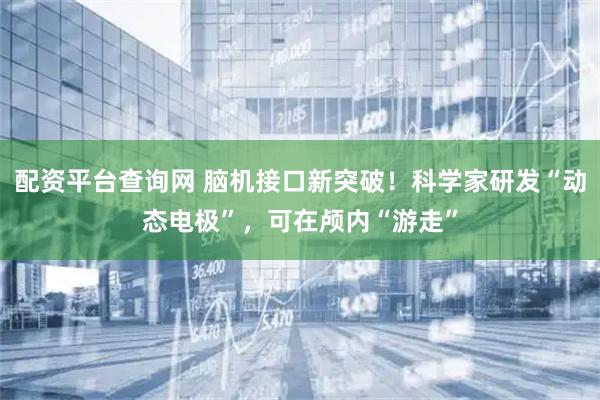 配资平台查询网 脑机接口新突破！科学家研发“动态电极”，可在颅内“游走”